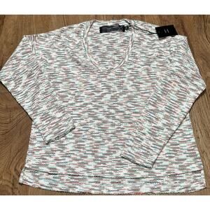 Code X Mode Women’s Pullover Light Loose Sweater White Multicolor Size XS NWT